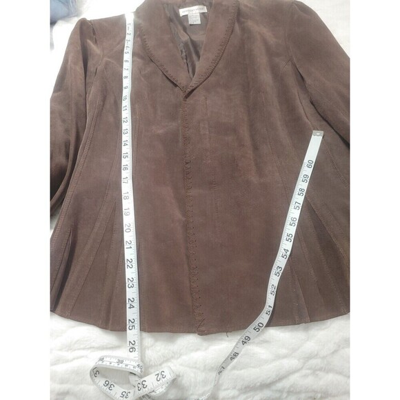 Newport News Suede Leather Jacket Zip Front Western CowGirl Women's 18 Brown 90s - Picture 16 of 16